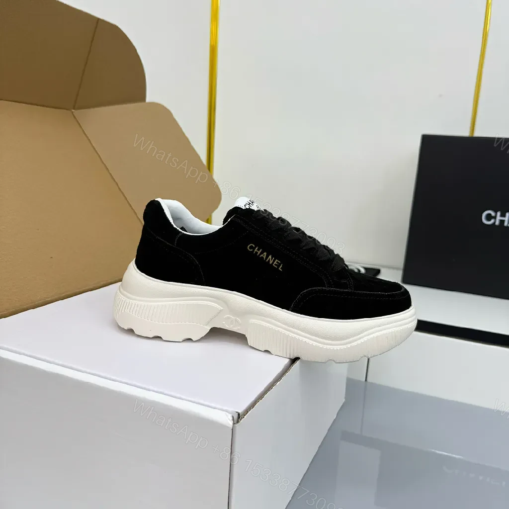 View 9 of Black Suede-White Chunky-Soled Sneaker: Modern Luxury Comfort