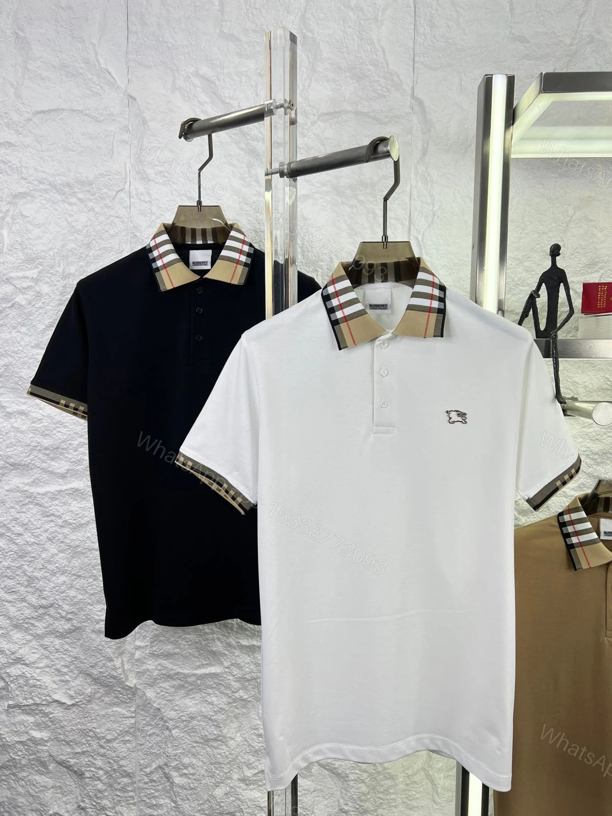 View 4 of FIRST COPY BURBERRY COLLAR T-SHIRT