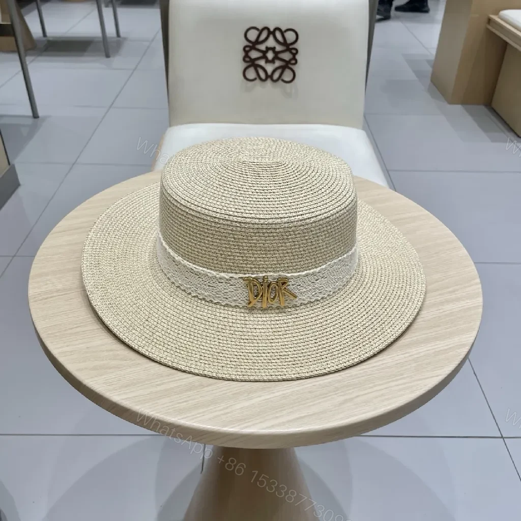 Neutral Straw Fedora with Gold Charm Hat — view 1