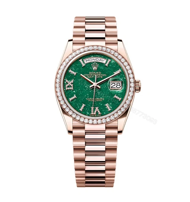 Superclone Rolex Day-Date Green Aventurine Diamond Dial 128345rbr-0068 36 mm — view 1