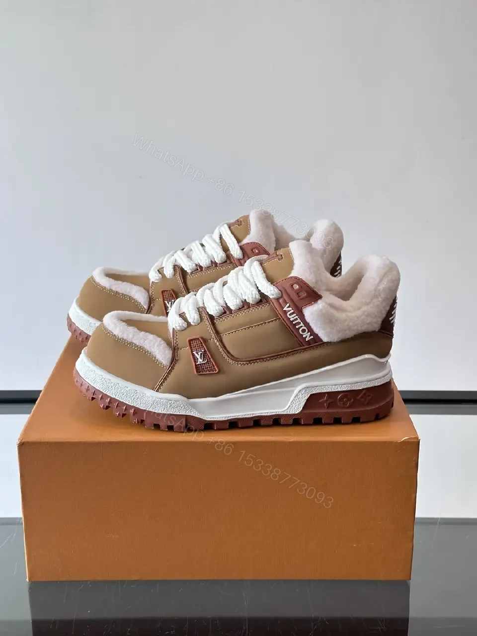 View 5 of Bold Leather Sneaker: Plush Comfort & Warmth Texture