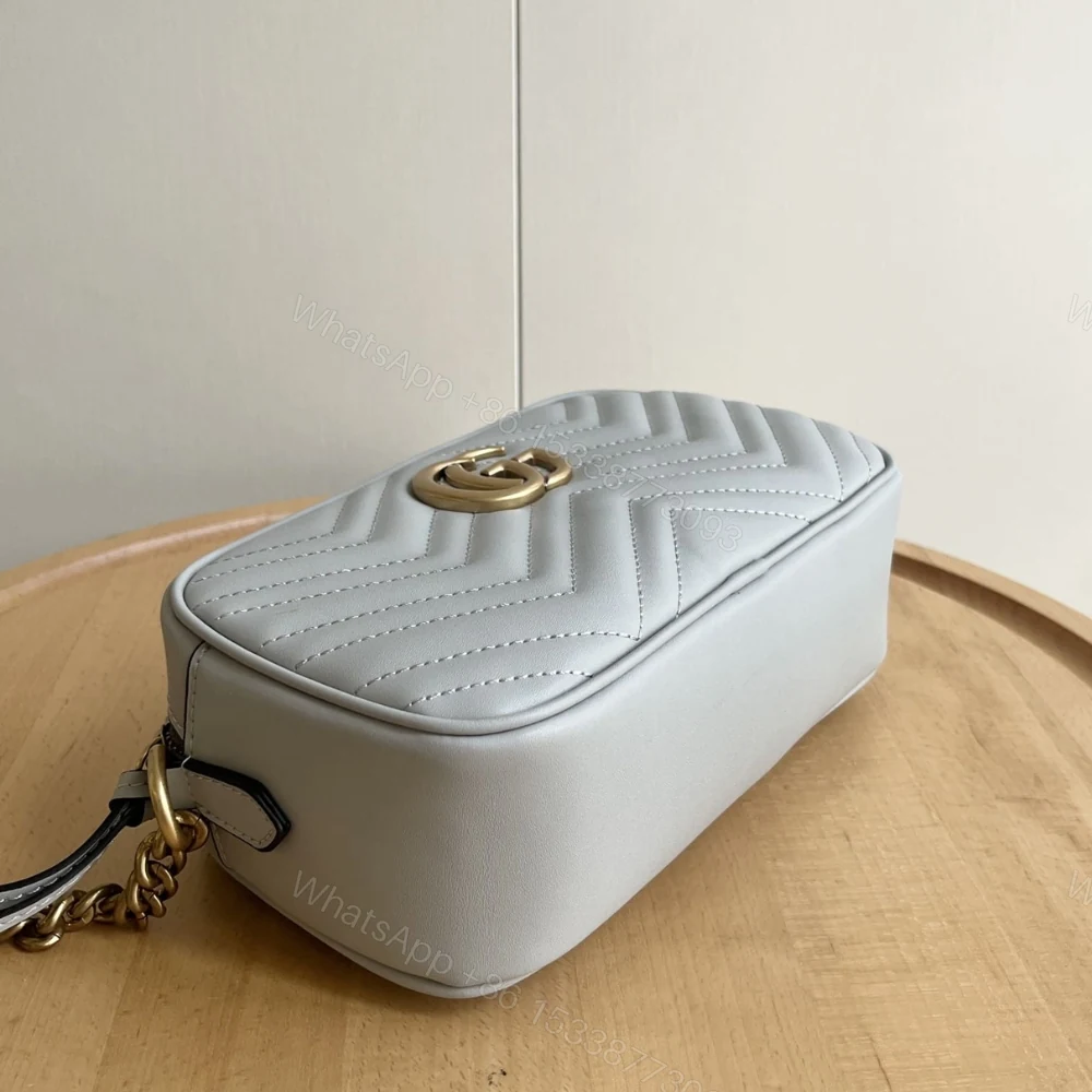 View 6 of Gucci GG Marmont Small Camera Bag Light Grey 24Cm