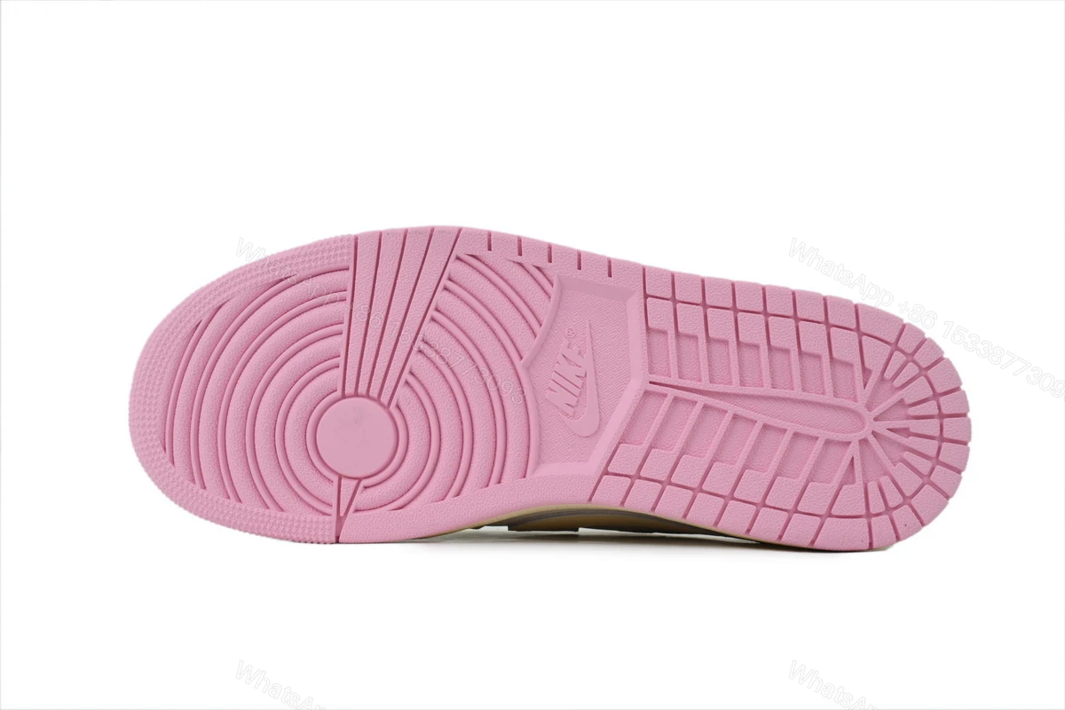 View 4 of Travis Scott x Air Jordan 1 Retro Low OG 'Muslin Pink' IQ7604-100