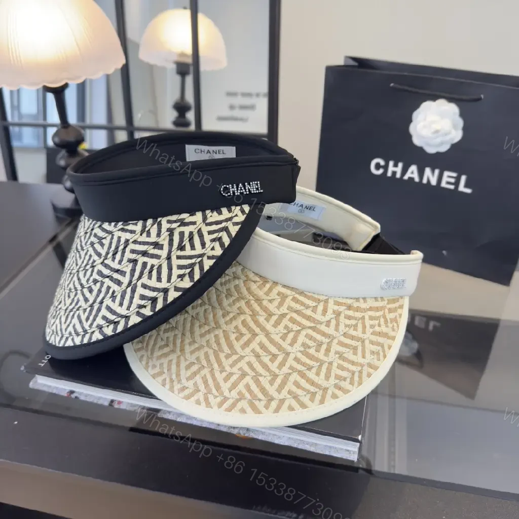 View 4 of Black Leather-like Open-back Sport Visor Chanel Logo Embellished Visor