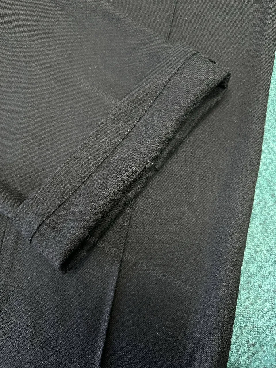 View 7 of Lux Black Tailored Pants with Subtle Monogram, Everyday Style