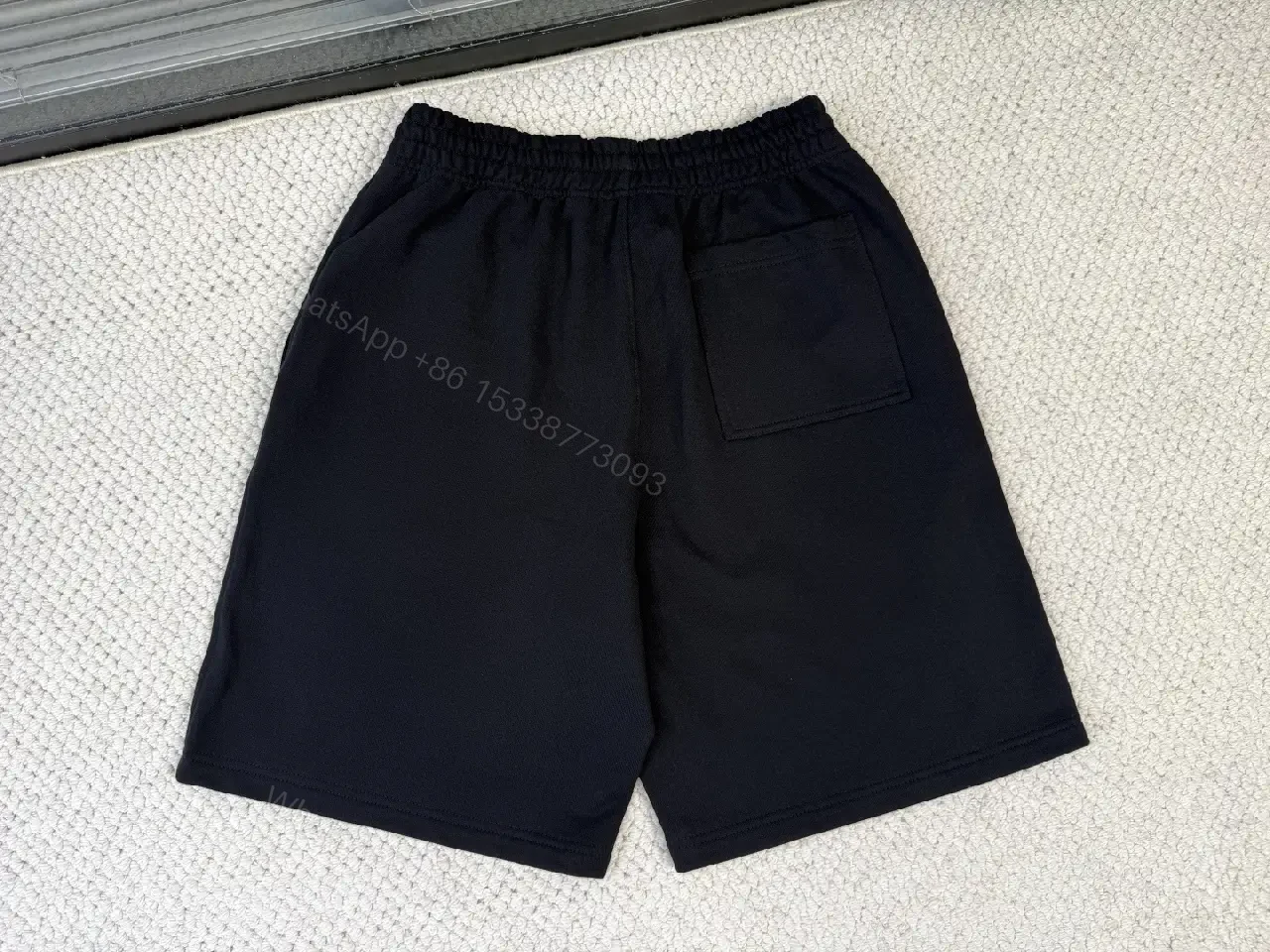 View 5 of Black Cotton Streetwear Shorts, Burberry Logo, London 1856