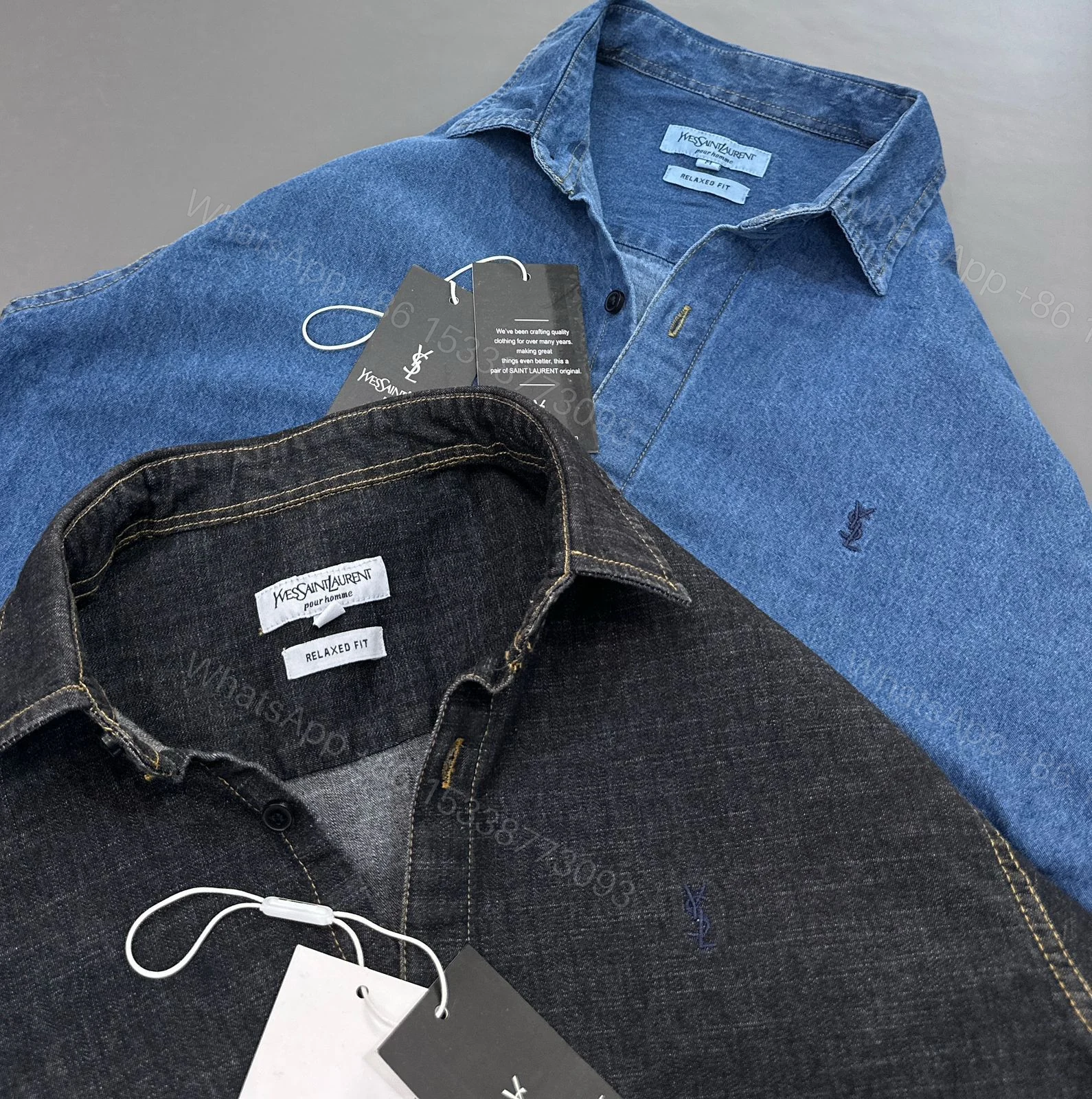 View 3 of First Copy YSL Premium Denim Shirt