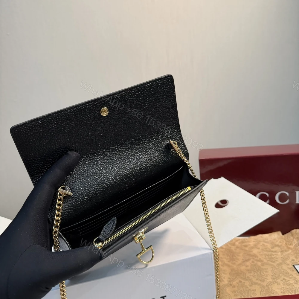 View 9 of Gucci Half Horsebit Wallet On Chain Black 20Cm