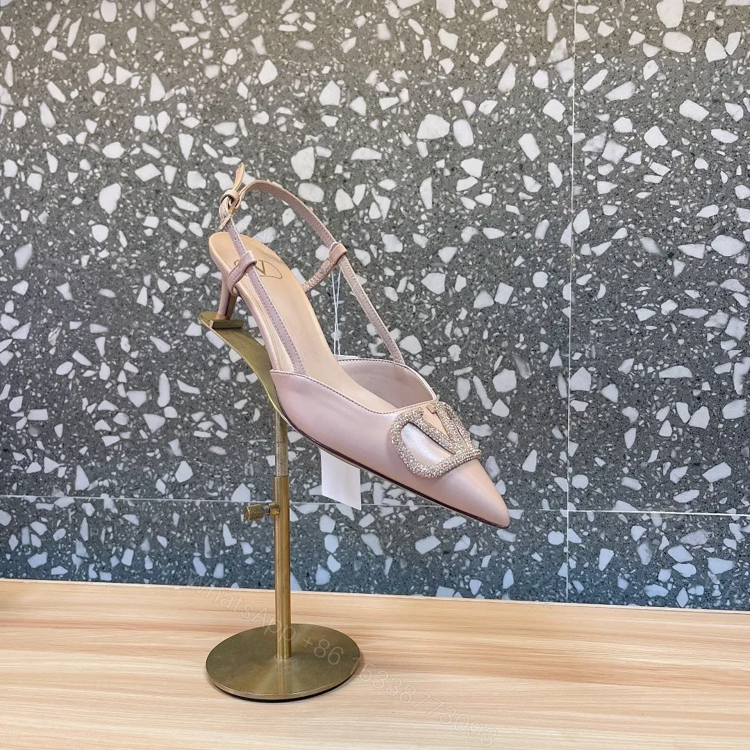 View 6 of Valentino Women Beige Leather Slingback Pumps