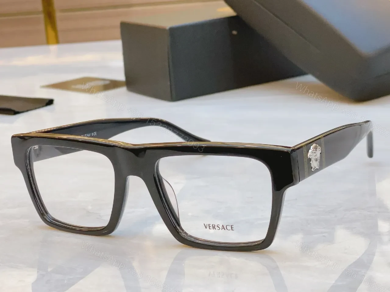 View 5 of Clear Acetate Rectangle Frames – Subtle Shine, Everyday Luxury