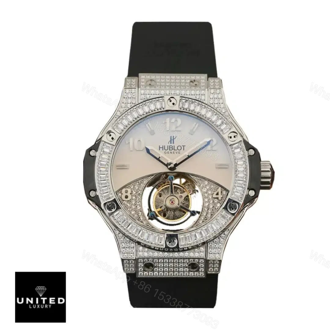View 2 of Hublot With Diamond Gray Replica