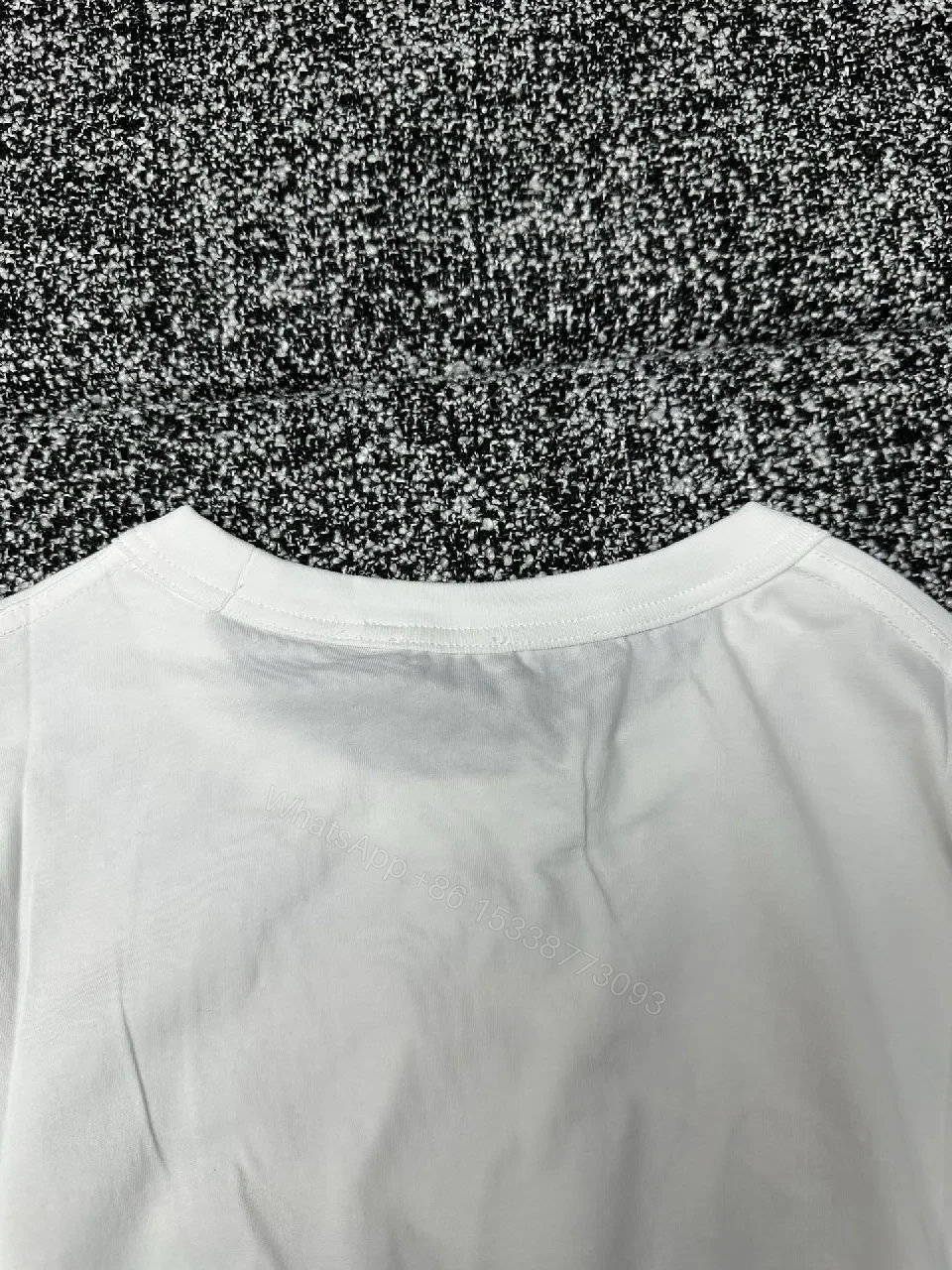 View 10 of White Cotton Crew Tee + Premium Blend + Luxe Minimal + Dior Script Accent + T-Shirt