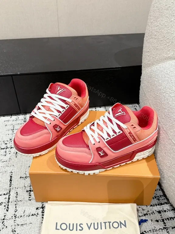 View 3 of Lux Pink Luxe High-Top Sneakers with LV Accents
