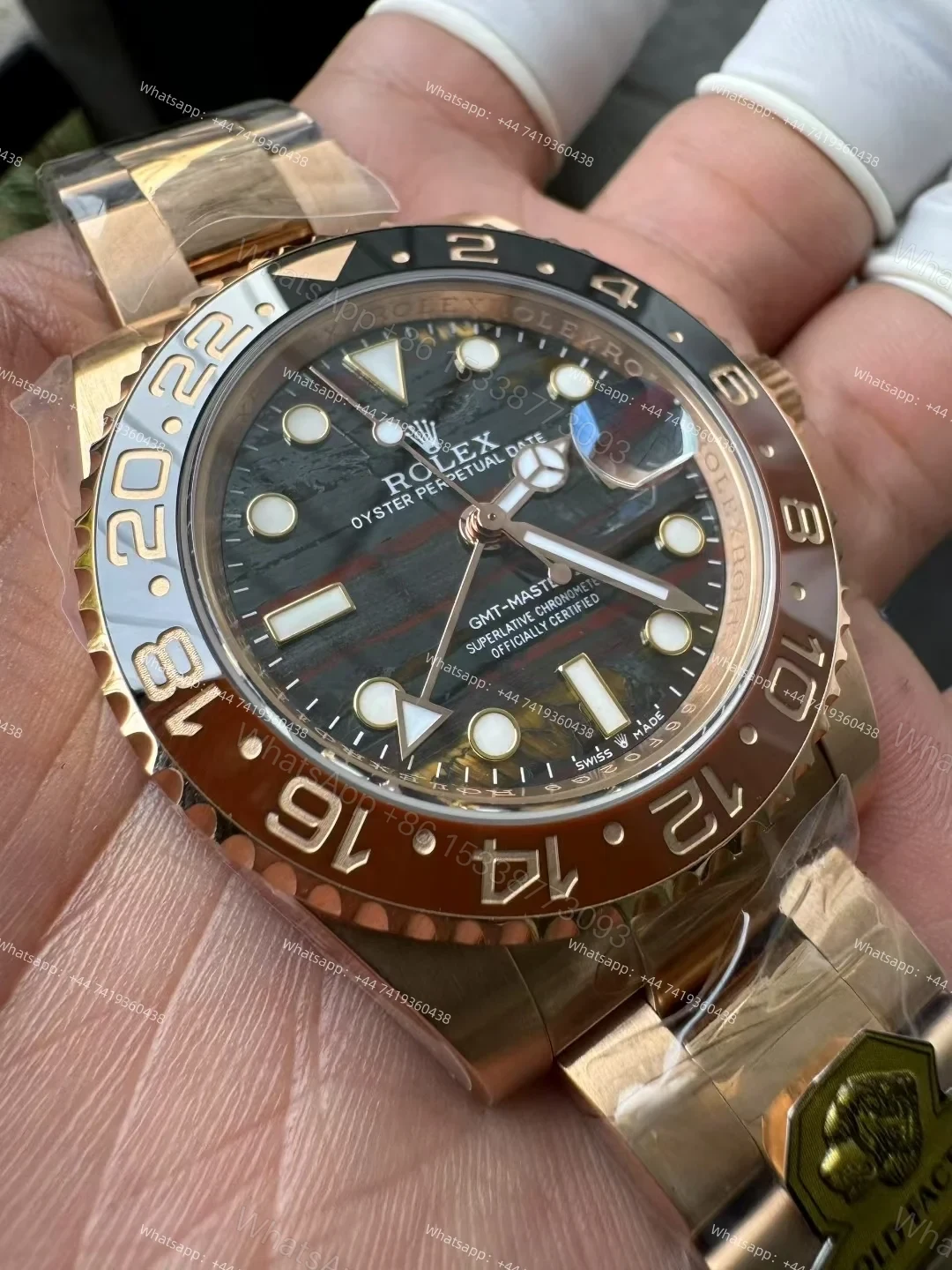 View 7 of Rolex Super Clone Watches 1:1 Iron Tiger Eye GMT-Master II 126715CHNR Oyster
