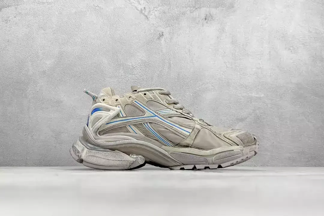 View 3 of BALENCIAGA RUNNER SNEAKER IN TAUPE/BLUE – BB264