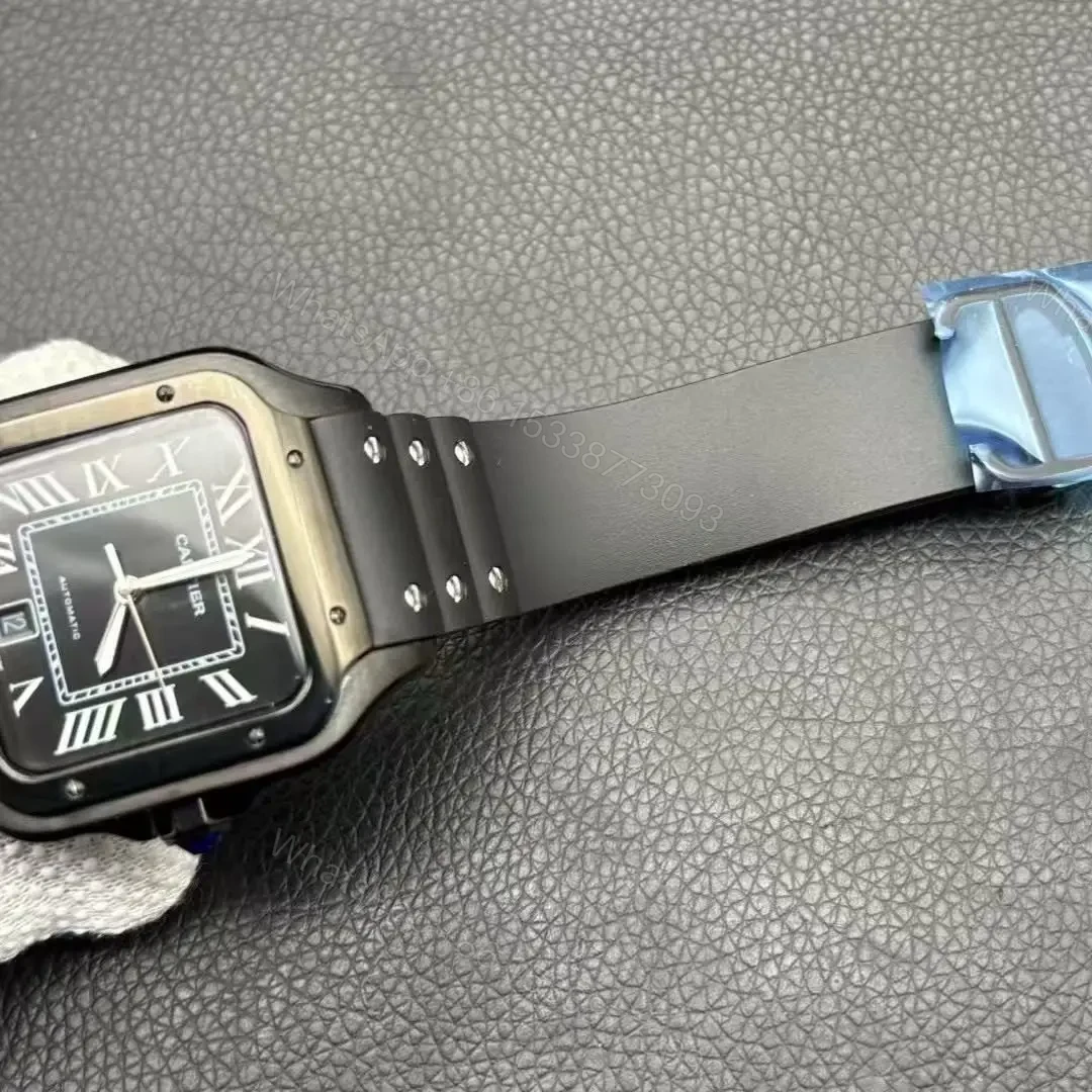 View 2 of Cartier Santos Full Black Replica De Cartier Watch