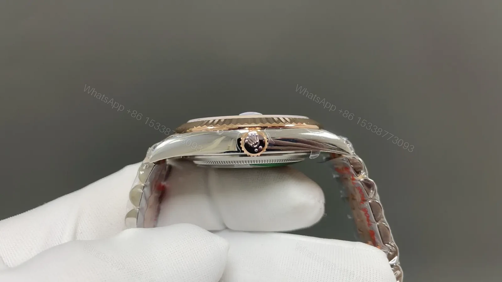 View 4 of Rolex Datejust 36 126231 Slate Dial Everose Fluted Bezel Jubilee Bracelet Watch 126231-0013