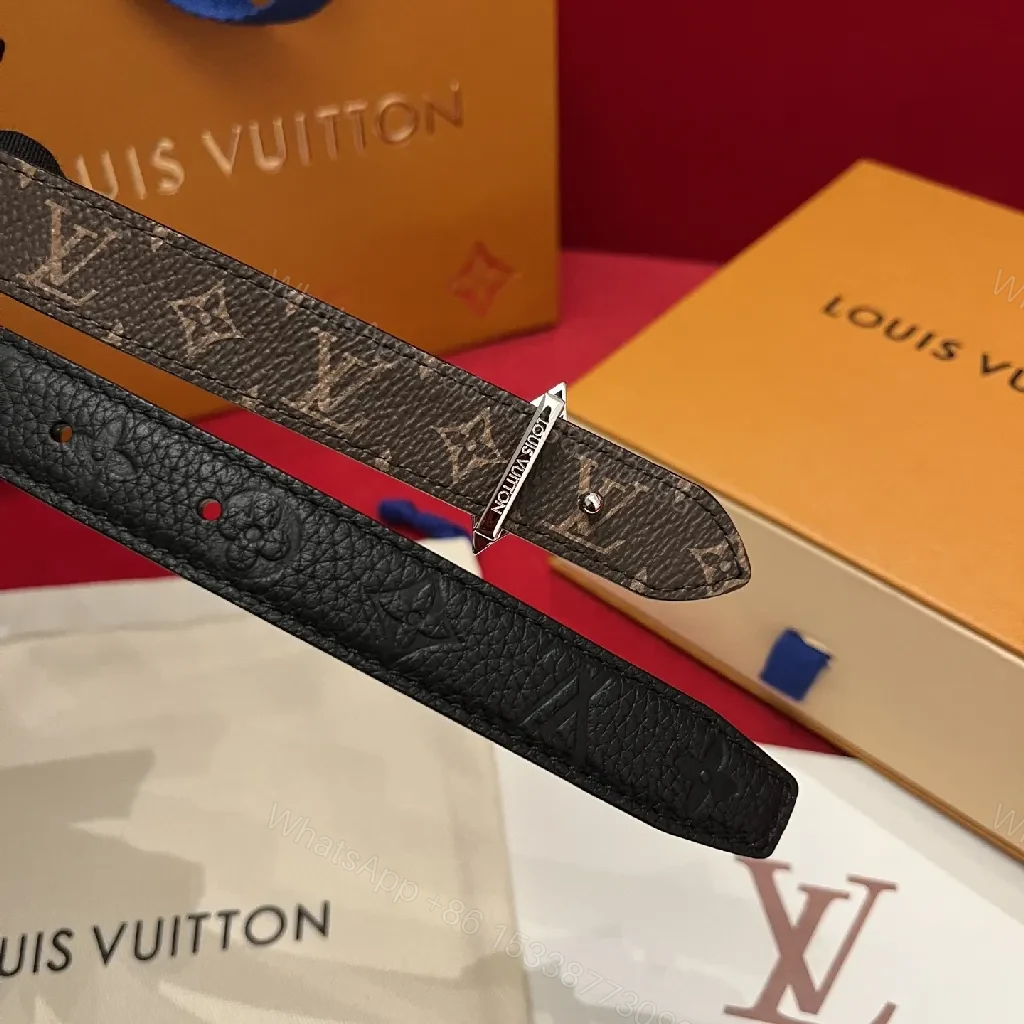 View 9 of Chic Textured Leather Belt — Monogram Accent, Slim Style, Versatile Accessory