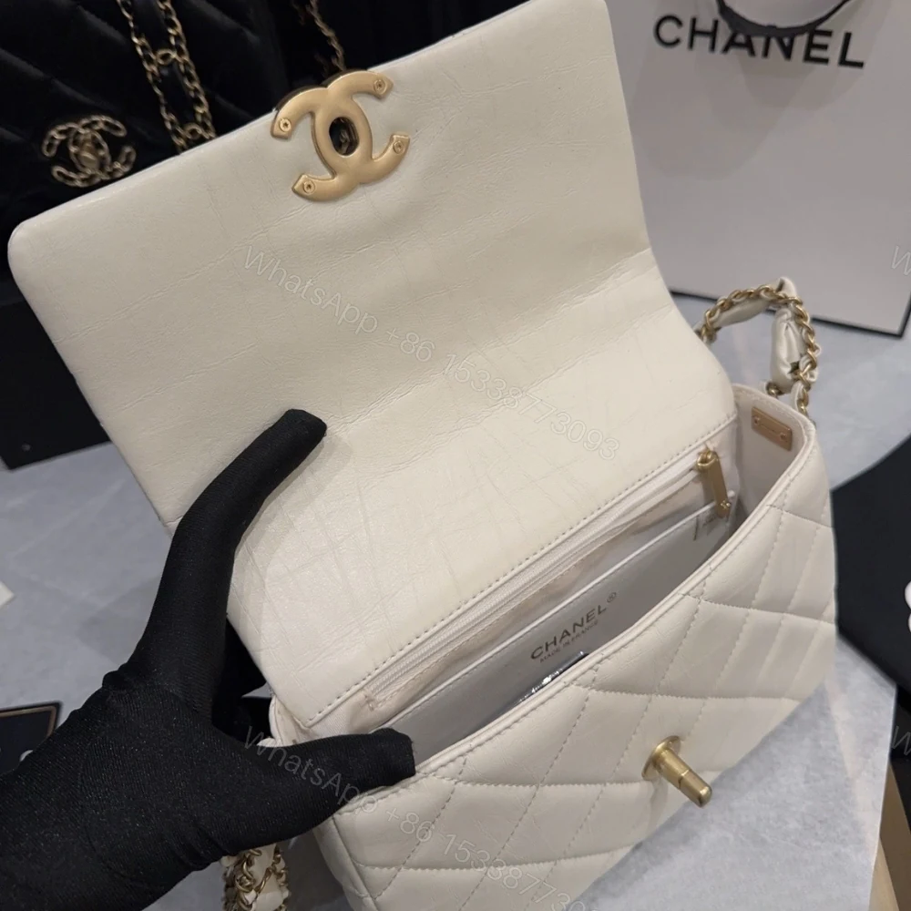 View 9 of Chanel Mini Flap Bag And Gold Hardware Light Beige 20Cm