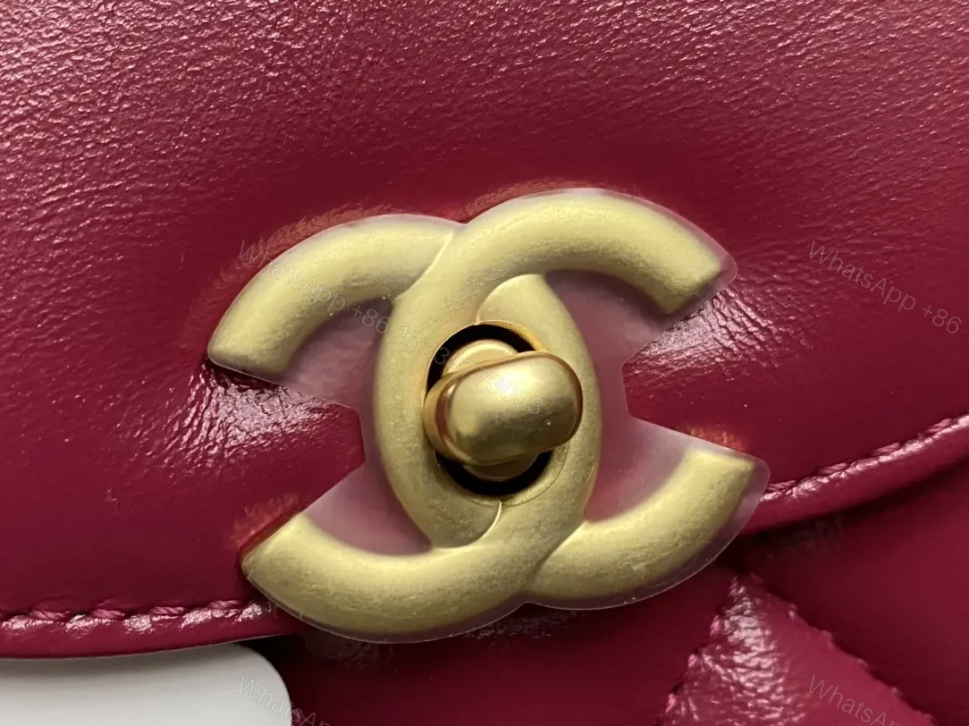 View 2 of Chic Fuchsia Quilted Mini Bag with Gold Hardware