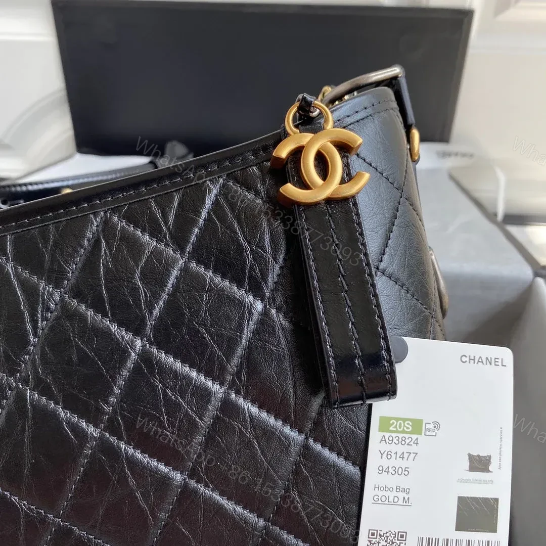 View 7 of CHANEL GABRIELLE MEDIUM 28 HOBO BAG IN BLACK CALFSKIN