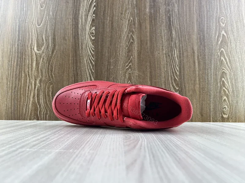 View 3 of Premium Red Leather Sneaker: Bold Minimalist High-Tops
