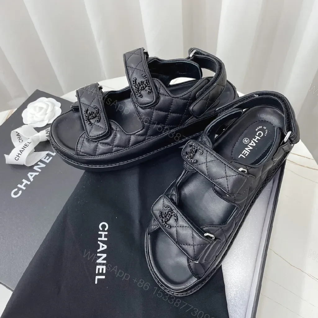 View 6 of Quilted Leather Slides + Signature Hardware + Everyday Luxe + Comfort