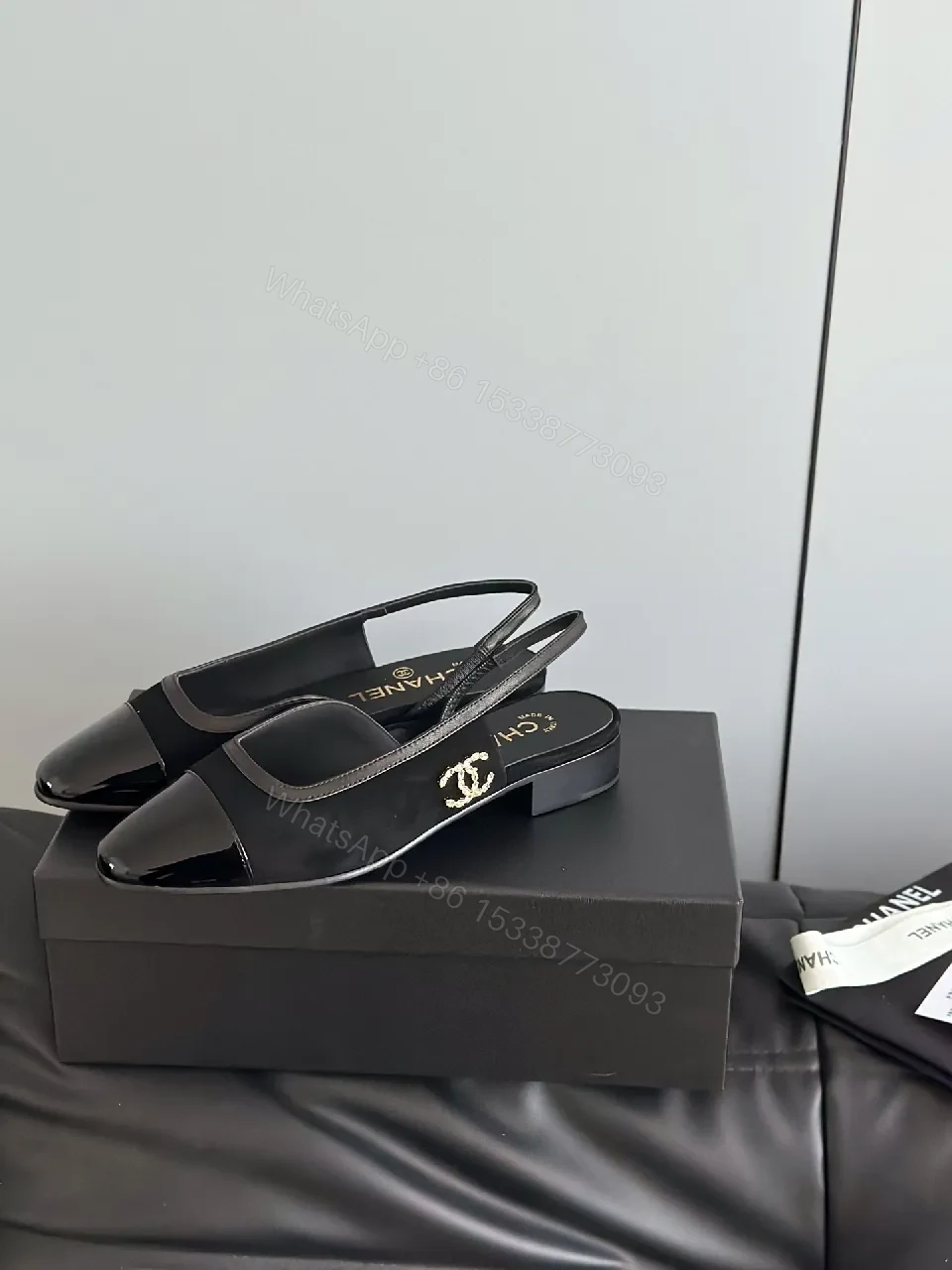 View 8 of Black Patent Slingback Pumps | Minimalist Luxe, Cushioned Comfort