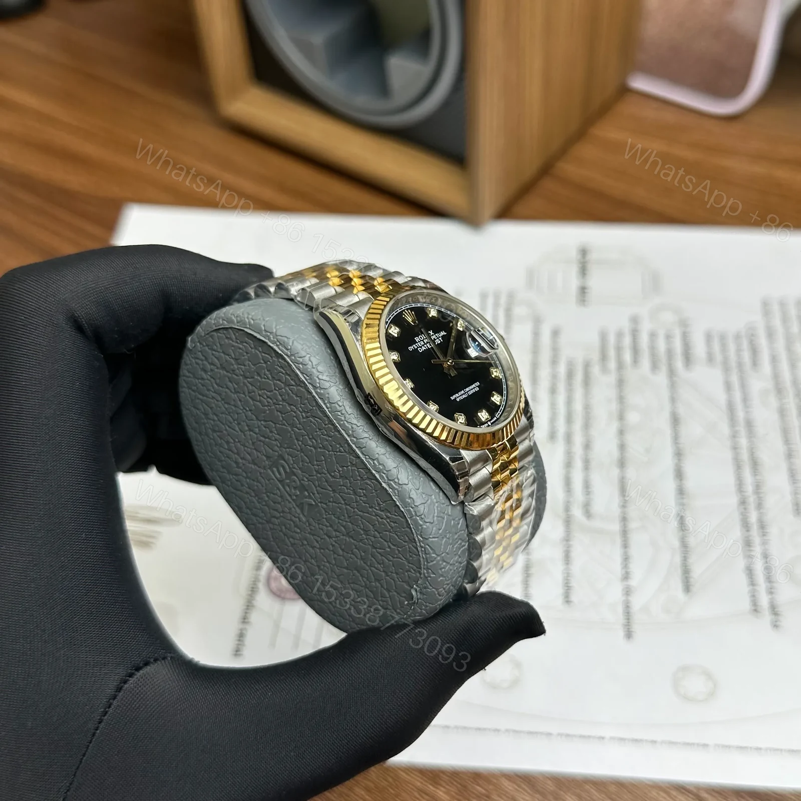 View 5 of Rolex Datejust Black Diamond Dial 126333-0006 41 mm
