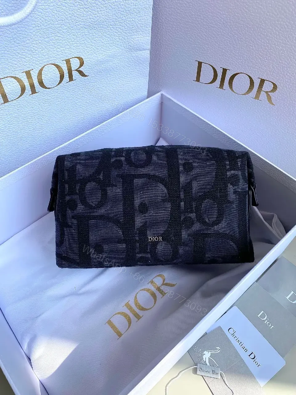 View 6 of Chic Textured Pouch: Luxe Compact Organizer, Dior-Inspired