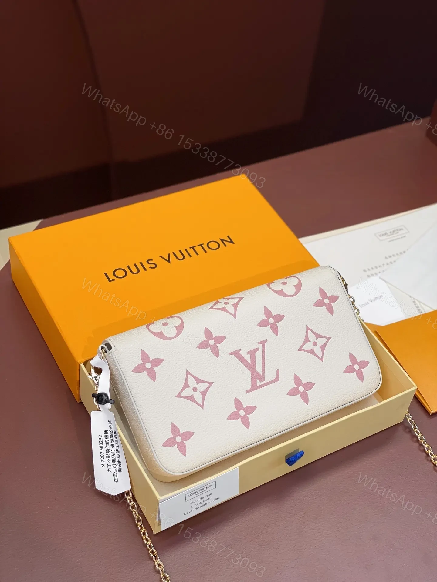 View 6 of Louis Vuitton Félicie Pochette in black and beige Bicolor