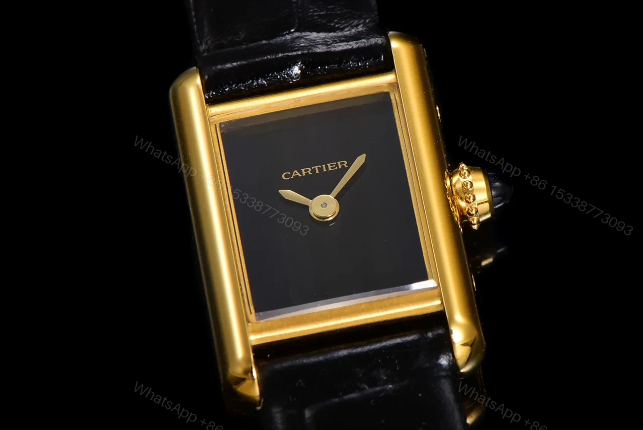 View 2 of Cartier Tank Louis Cartier Large Manual Yellow Gold Black WGTA0091