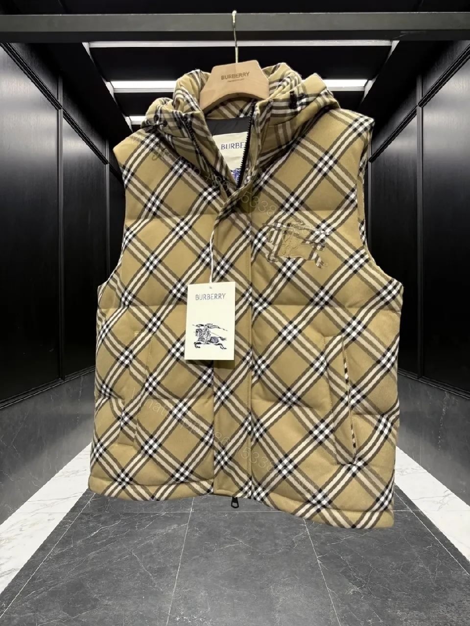View 4 of Bold Checkered Insulation Vest: Modern Luxe Utility