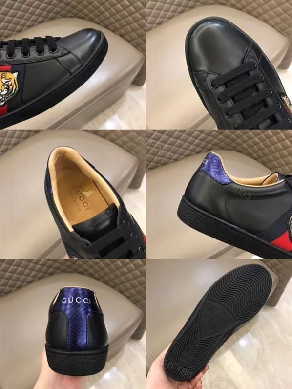 View 8 of GUCCI TIGER ACE EMBROIDERED SNEAKER BLACK – GC49