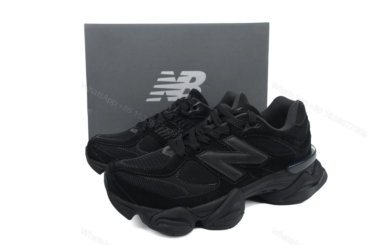 New Balance 9060 'Triple Black Suede' U9060BPM — view 2