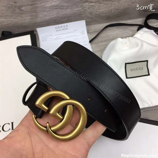 View 5 of GUCCI BLACK GG MARMONT BELT 30MM – B30