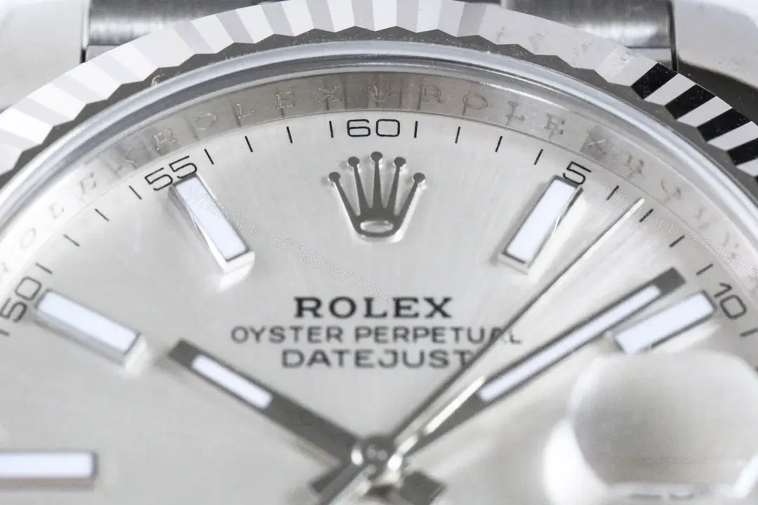 View 6 of Fake Rolex Datejust Silver Index Best Jubilee Bracelet 41MM 126334-0024