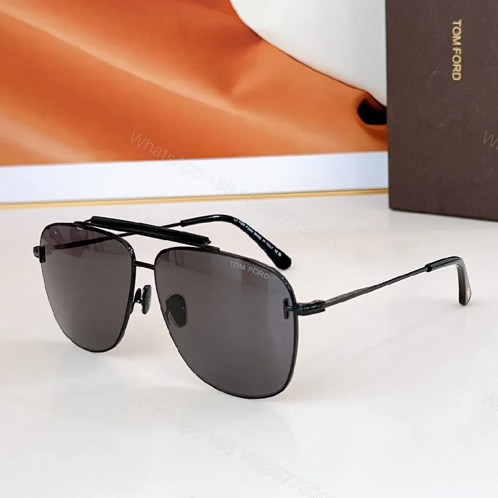 View 4 of Gold-Tone Aviator Sunglasses with Brown Gradient Lenses, Modern Detail, Slim Frames