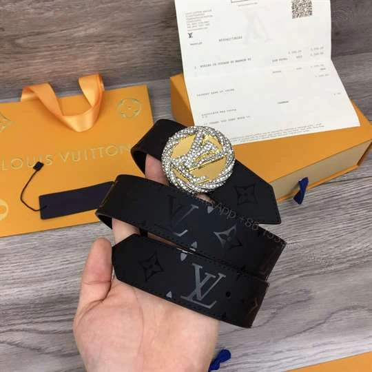 View 4 of LOUIS VUITTON LV CIRCLE PLATE 35MM REVERSIBLE BELT – B155