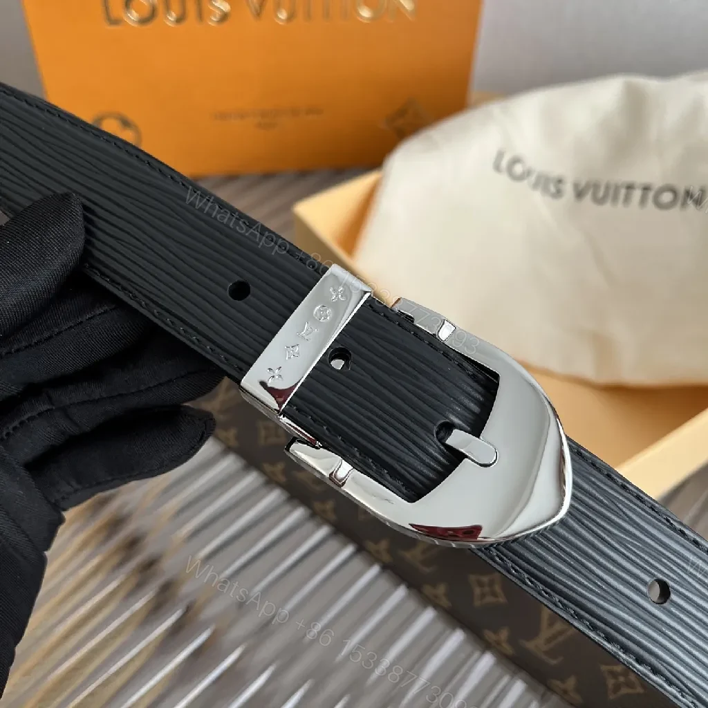 View 8 of Monogram Belt with Textured Strap and Gunmetal Buckle
