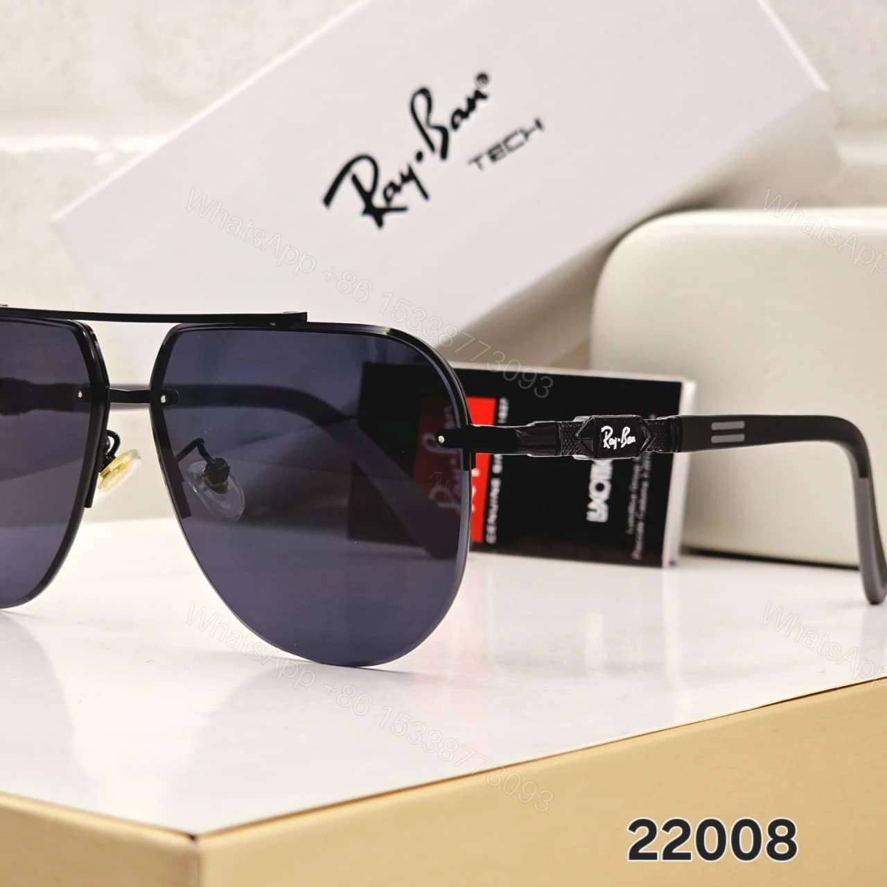 View 7 of Ray-Ban Tech Square Metal Sunglasses Black Gradient