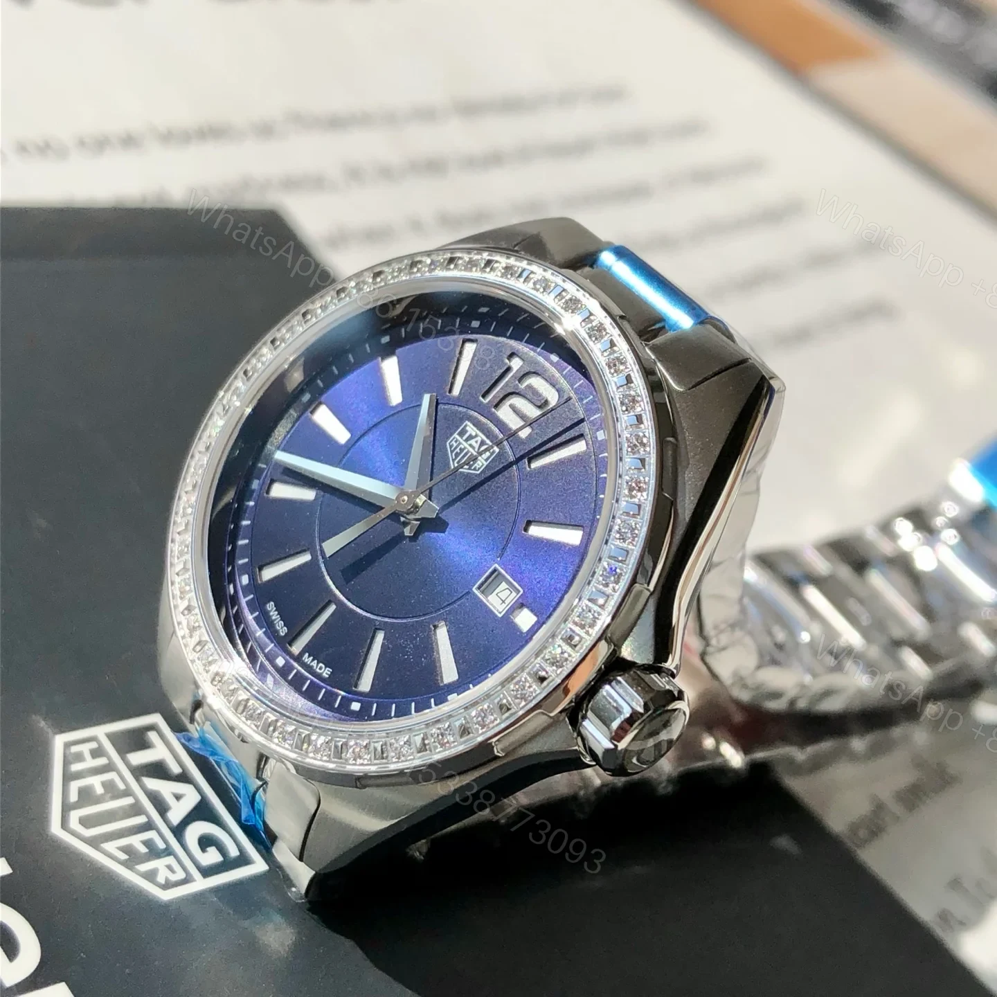 View 3 of TAG Heuer Carrera Women’s Quartz Watch 32MM Deep Blue Dial Leather Strap Premium Edition TAG Heuer Carrera Women’s Quartz Watch 32MM Deep Blue Dial Leather Strap Premium Edition