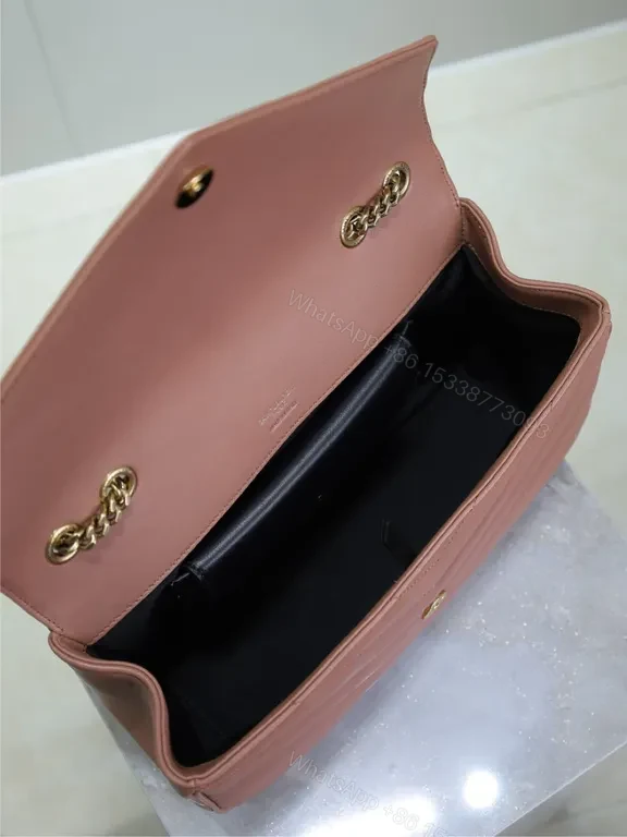 View 3 of Chic Quilted Bag + Cardholder Set: Blush Pink YSL Duo