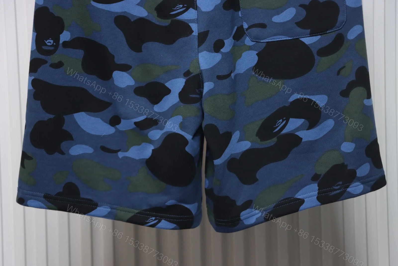 View 7 of Bape Camo Shark Shorts Deep Blue