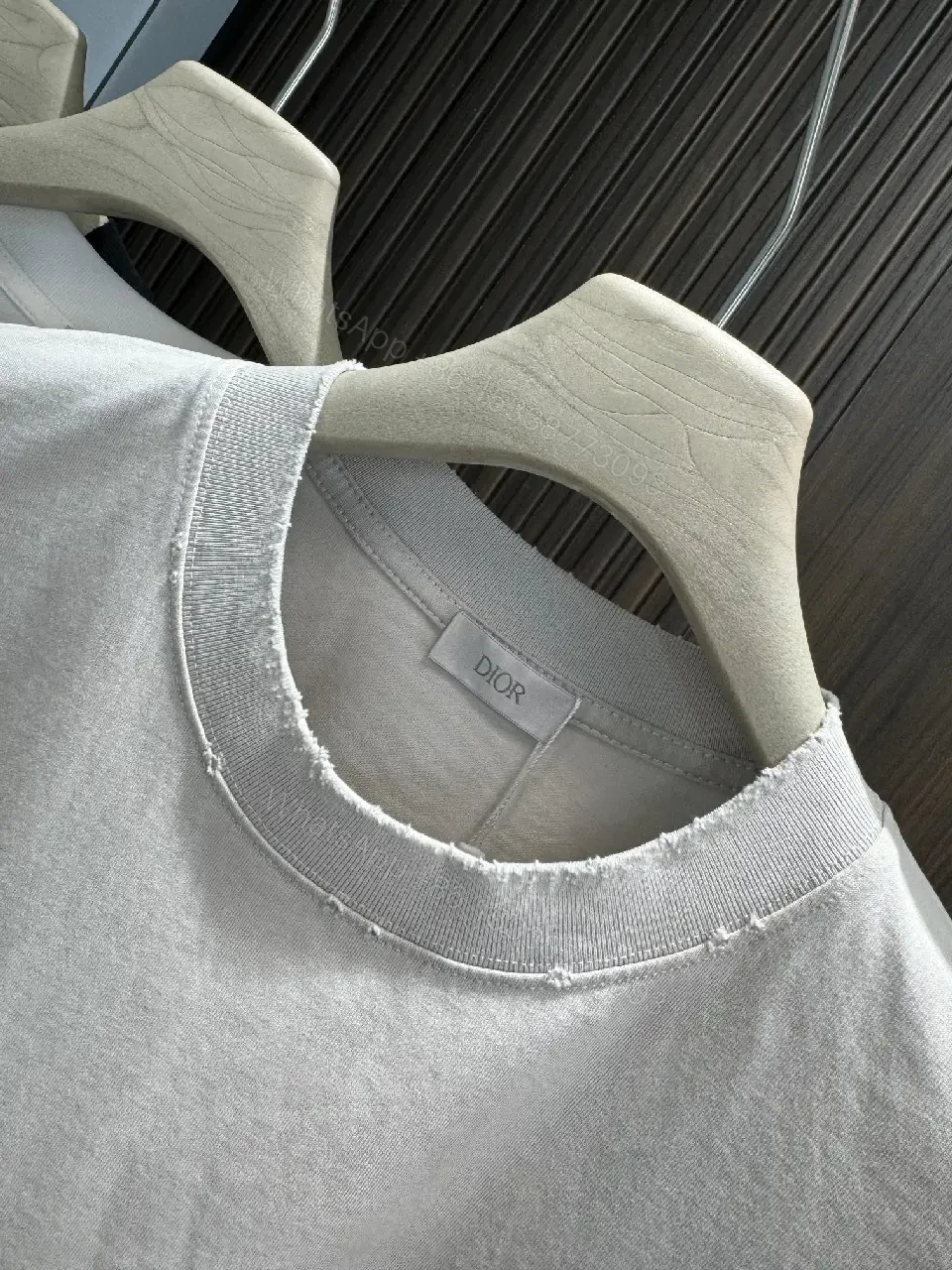 View 3 of Minimalist Logo Tee: Elevated Everyday Comfort, Off-White, Cotton Blend, Relaxed Fit, Short Sleeve Tee