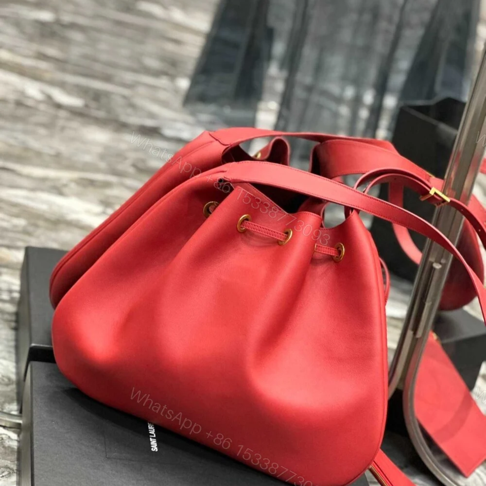 View 3 of Saint Laurent Paris VII Large Flat Hobo Bag In Smooth Bag Red 44Cm