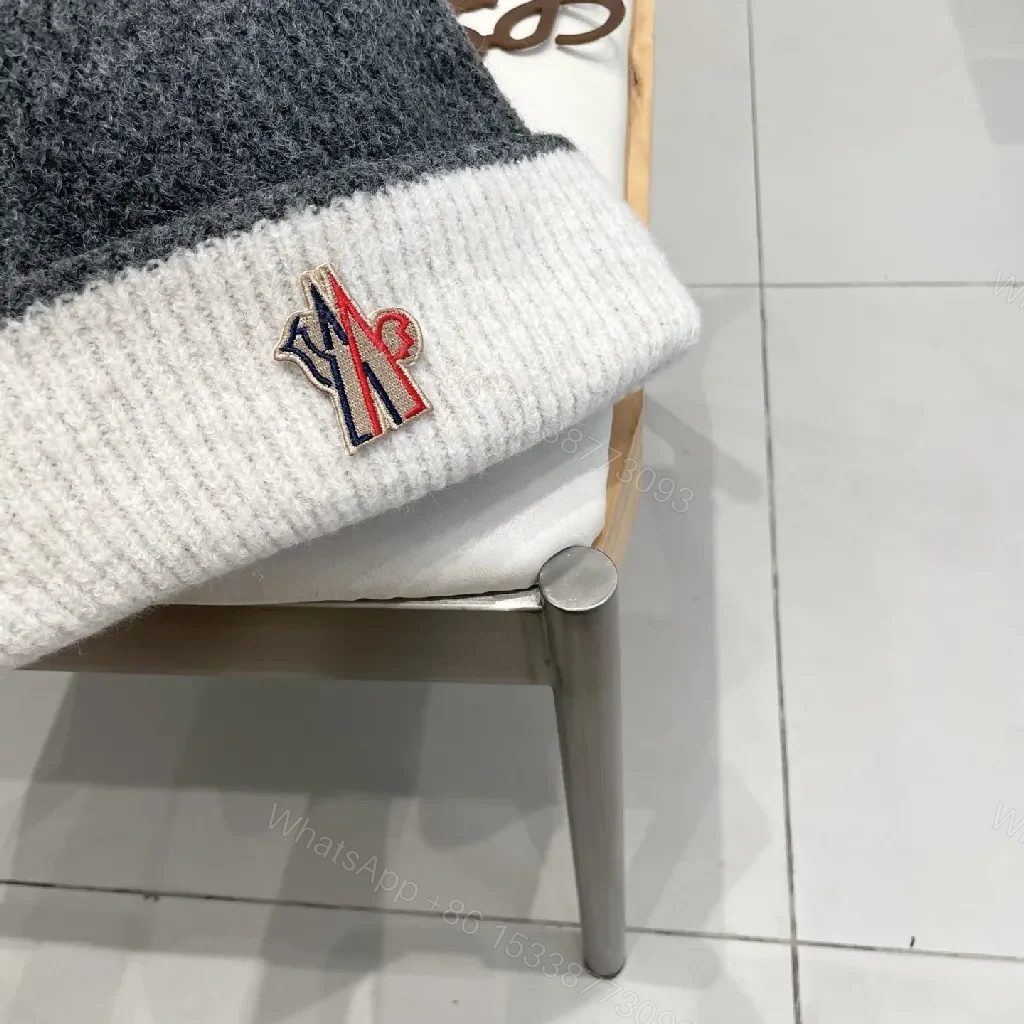 View 2 of Two-Tone Knit Beanie: Premium Warmth & Subtle Moncler Flagging