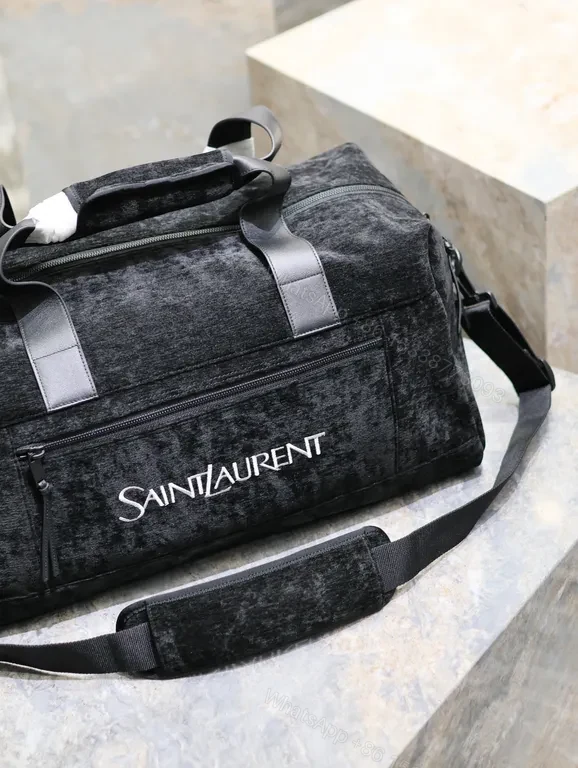 View 2 of Structured Black Duffle: Luxe Texture, Organized Utility
