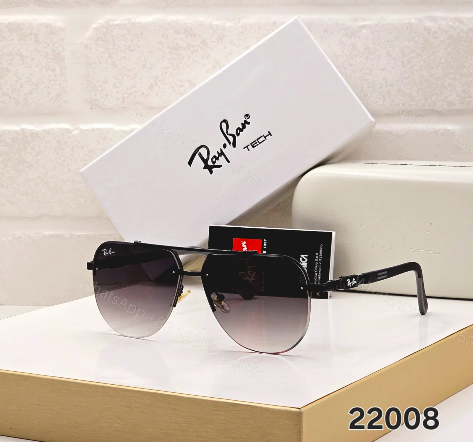 View 5 of Ray-Ban Tech Square Metal Sunglasses Black Gradient