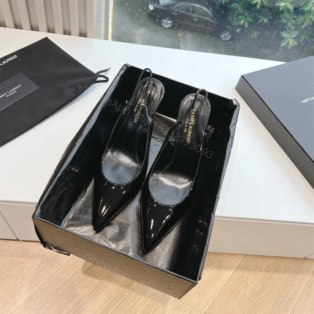 高仿YSL/聖羅蘭*Opyum系列762942R異性跟高踭涼鞋黑金免檢版 — view 1